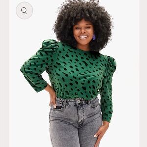 Clare V Le Puff Long Sleeve Tee, Jaguar